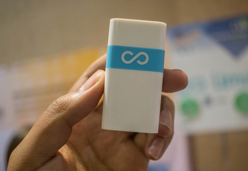 Lima device showing the infinity logo